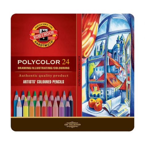 Kredki ołówkowe Koh-i-Noor Polycolor, 24 kolory, metalowe opakowanie